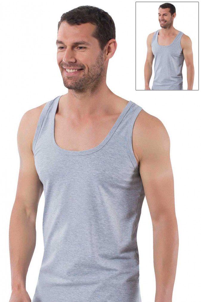 Чоловіча майка натільна Озкан - Сіра меланж