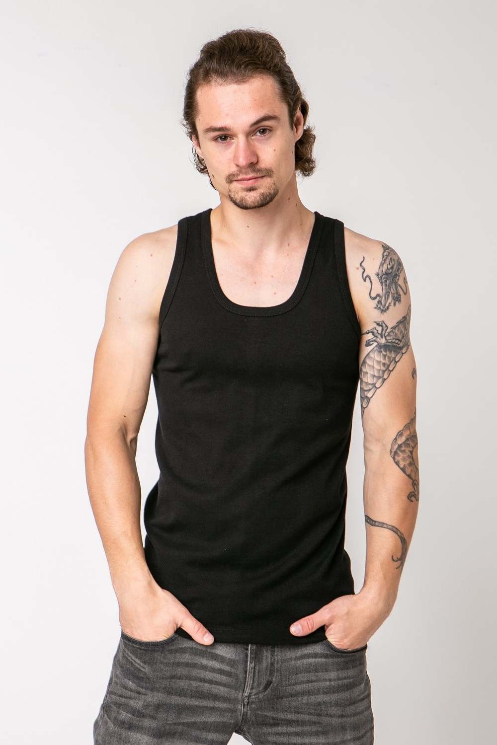 Мужская майка бельевая Озкан - Черный