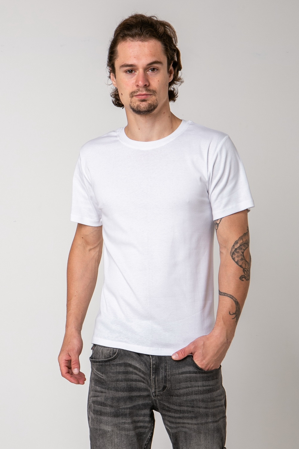 Чоловіча футболка з закритим горлом - Білий