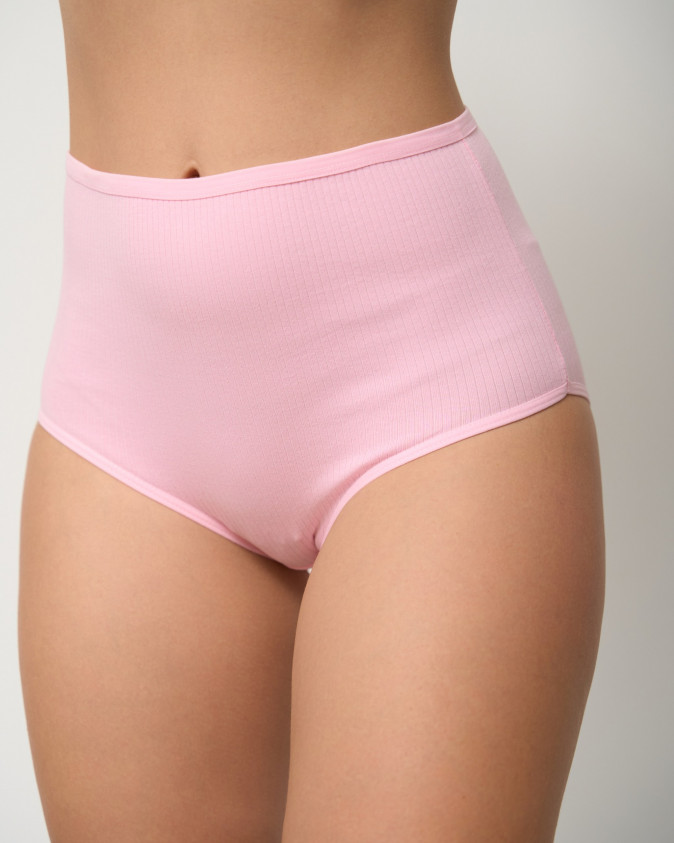Однотонні трусики  Plus Sizeв рубчик - кольоровий мікс