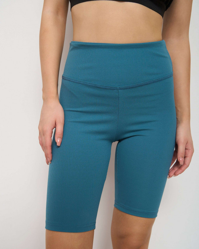 Велосипедки жіночі - в рубчик - Темно-бірюзові