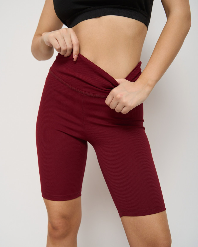 Велосипедки жіночі - в рубчик - Бордові