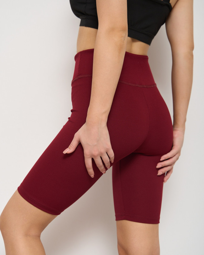 Велосипедки жіночі - в рубчик - Бордові