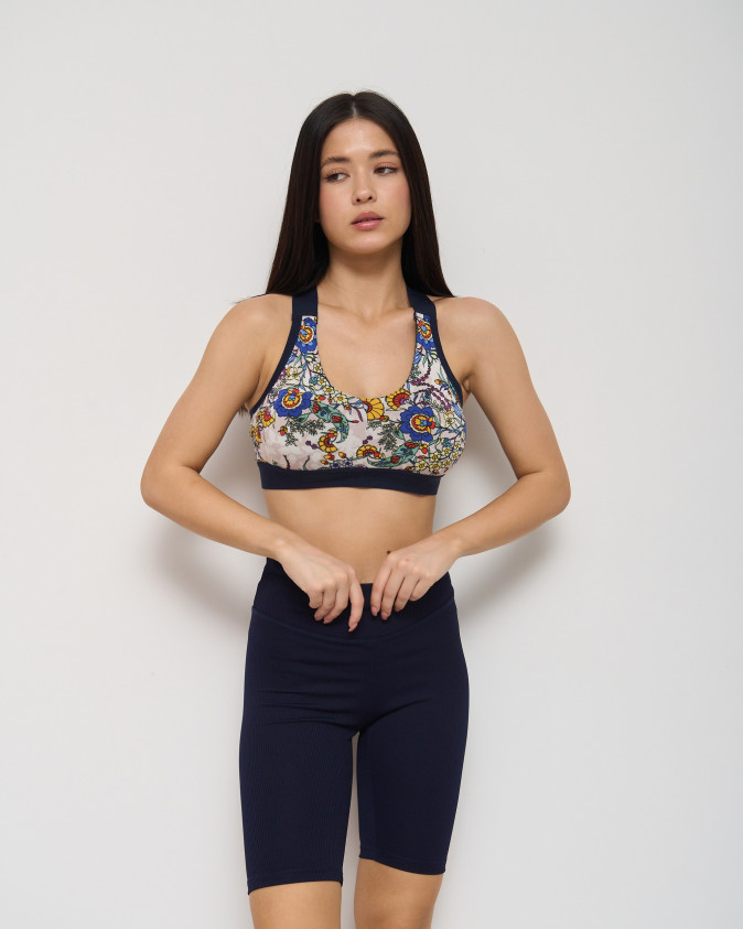 Велосипедки жіночі - в рубчик - Темно-сині