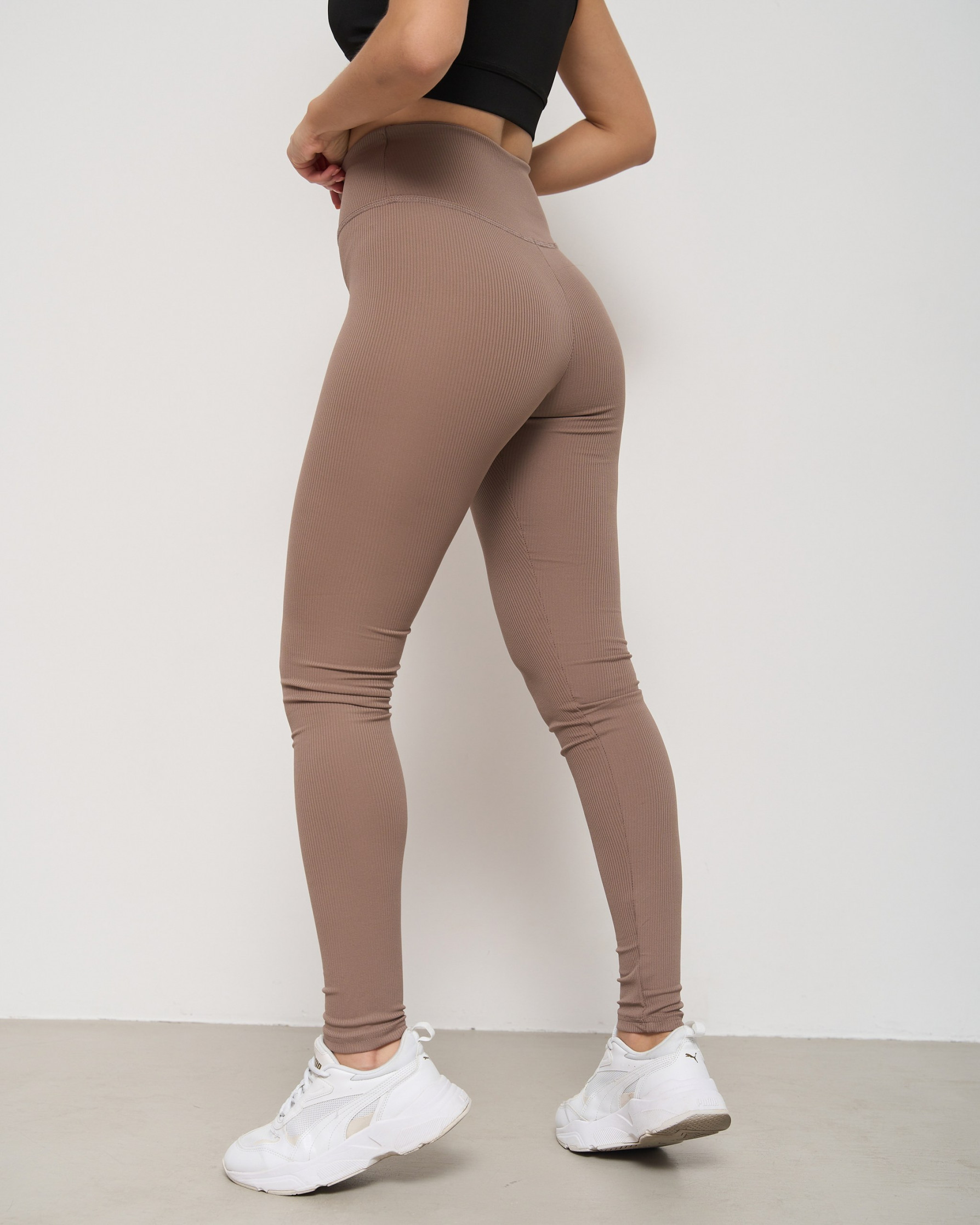 Лосини жіночі - в рубчик - Бежеві