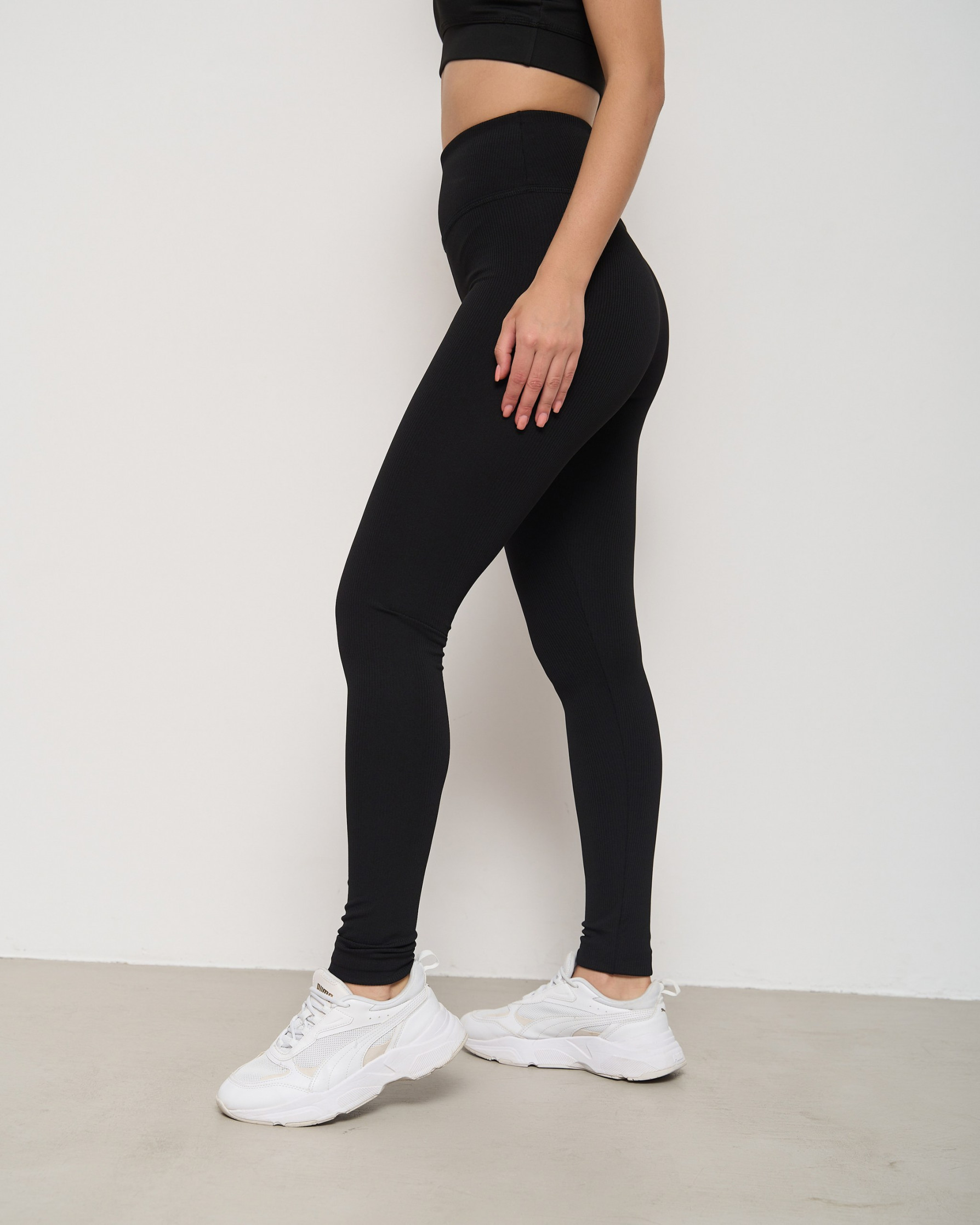 Лосини жіночі - в рубчик - Чорні - 2XL-4XL