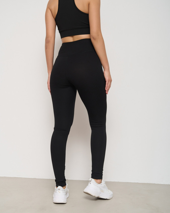 Лосини жіночі - в рубчик - Чорні - S-XL