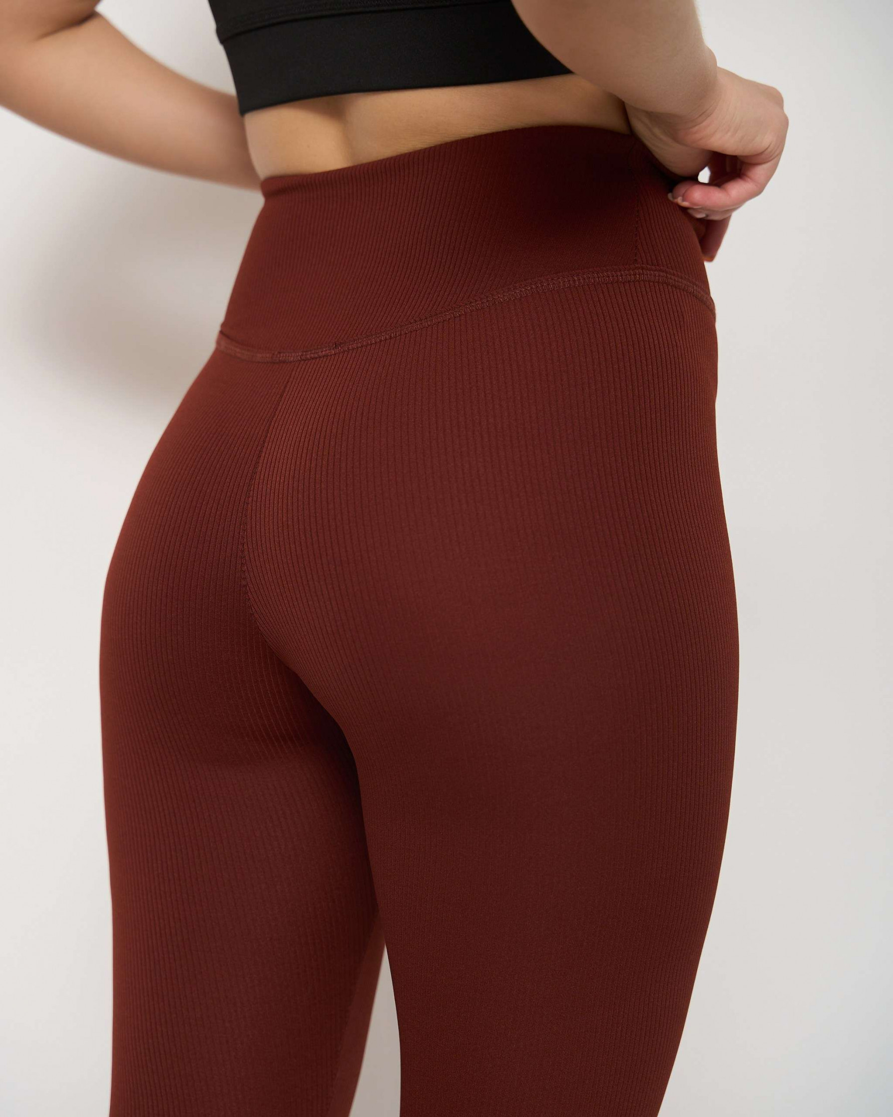 Лосини жіночі - в рубчик - Коричневі