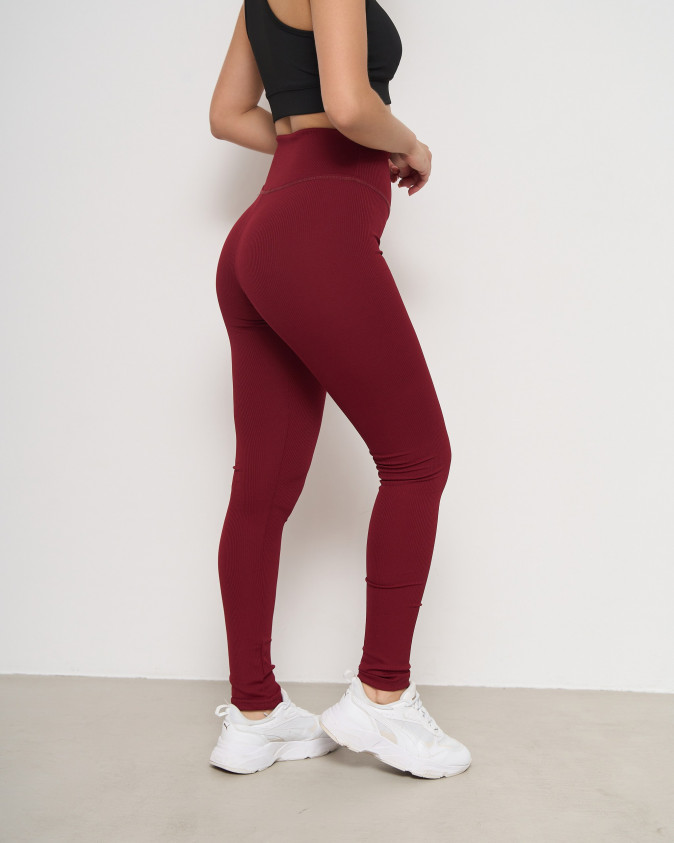 Лосини жіночі - в рубчик - Бордові