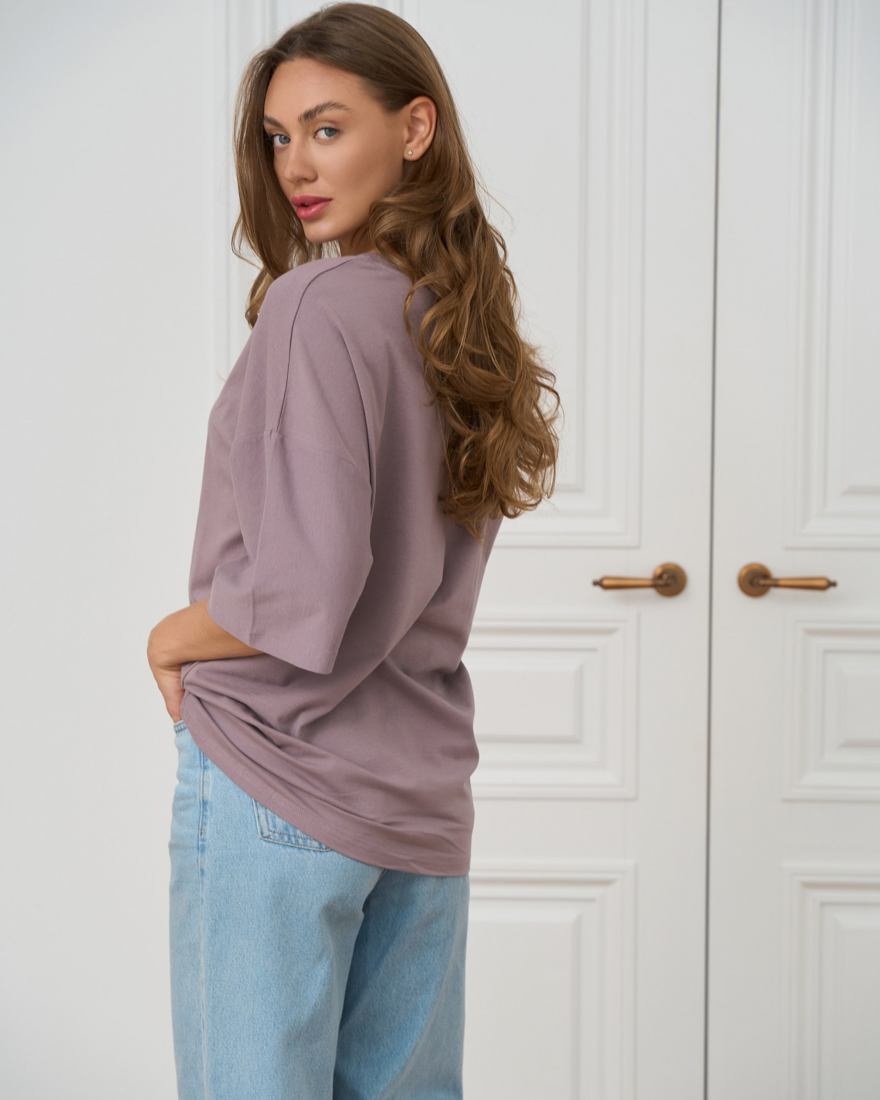 Футболка жіноча оверсайз кругле горло - Капучіно