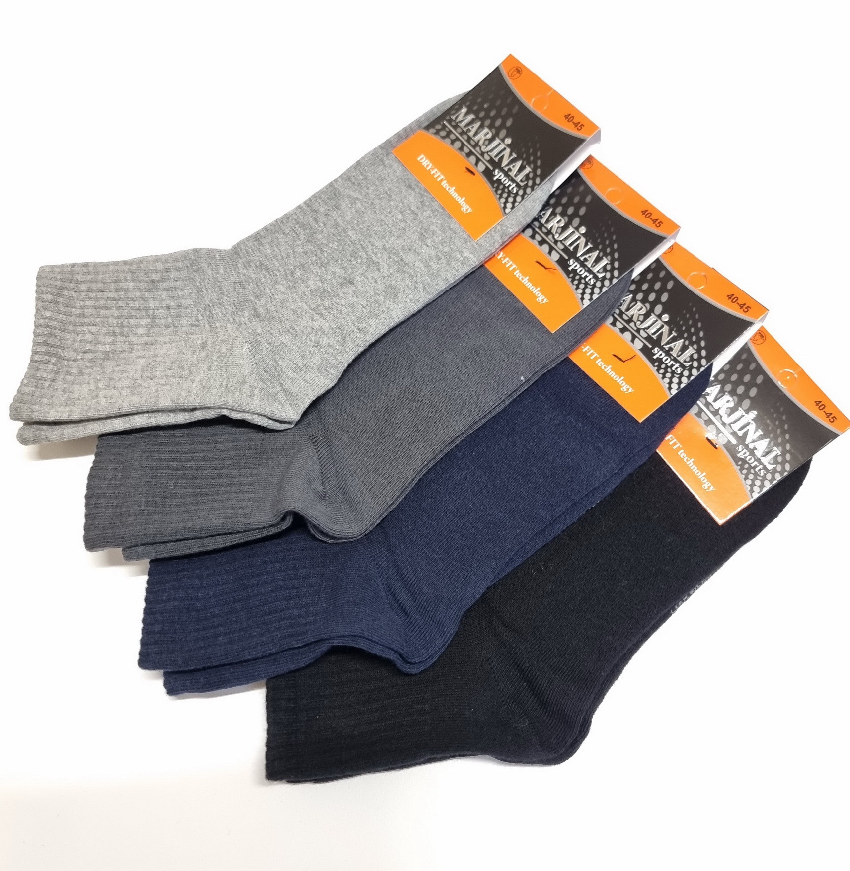 Мужские тонкие носки средняя длина - темное ассорти