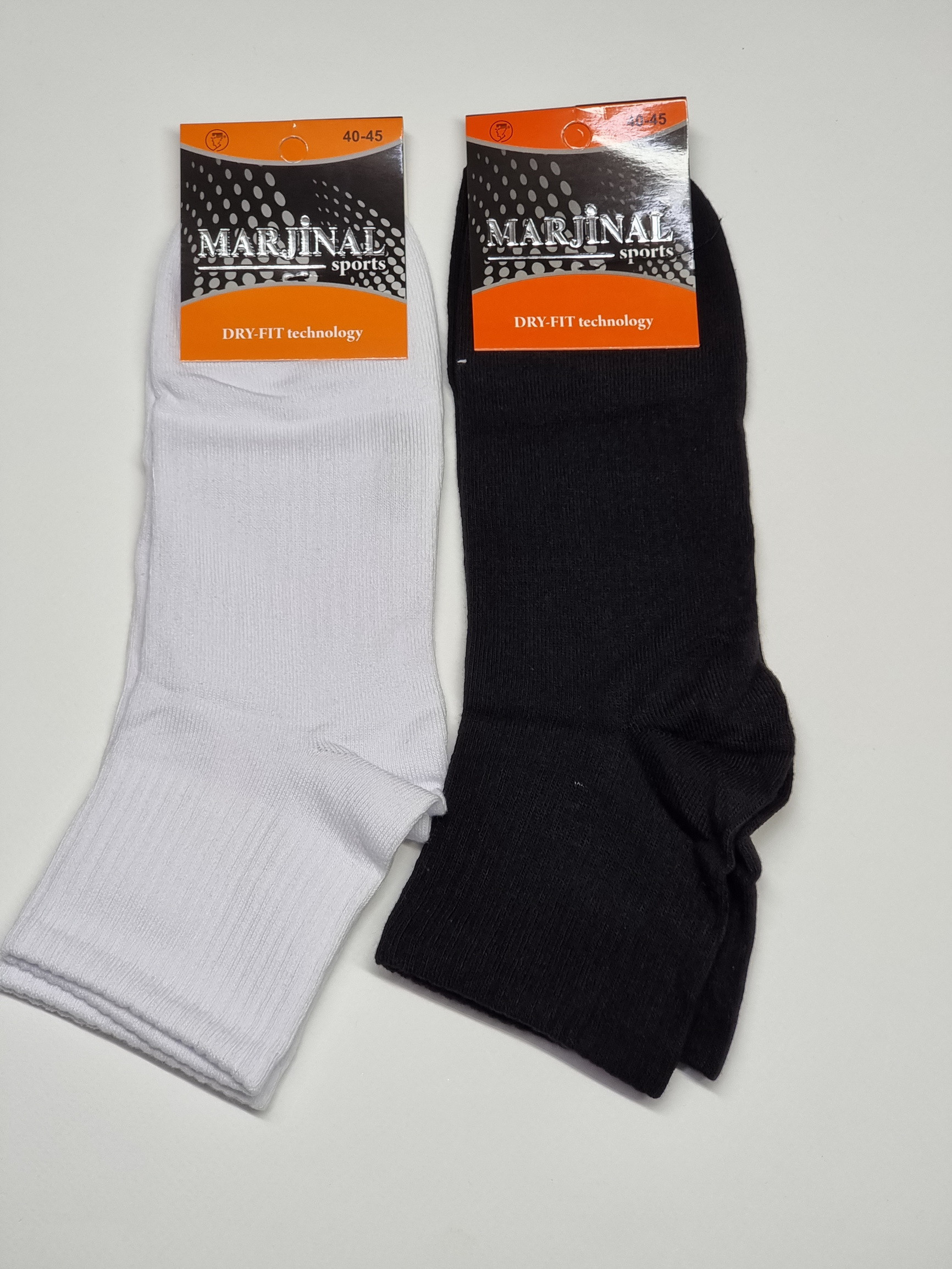 Мужские тонкие носки средняя длина - белые, черные