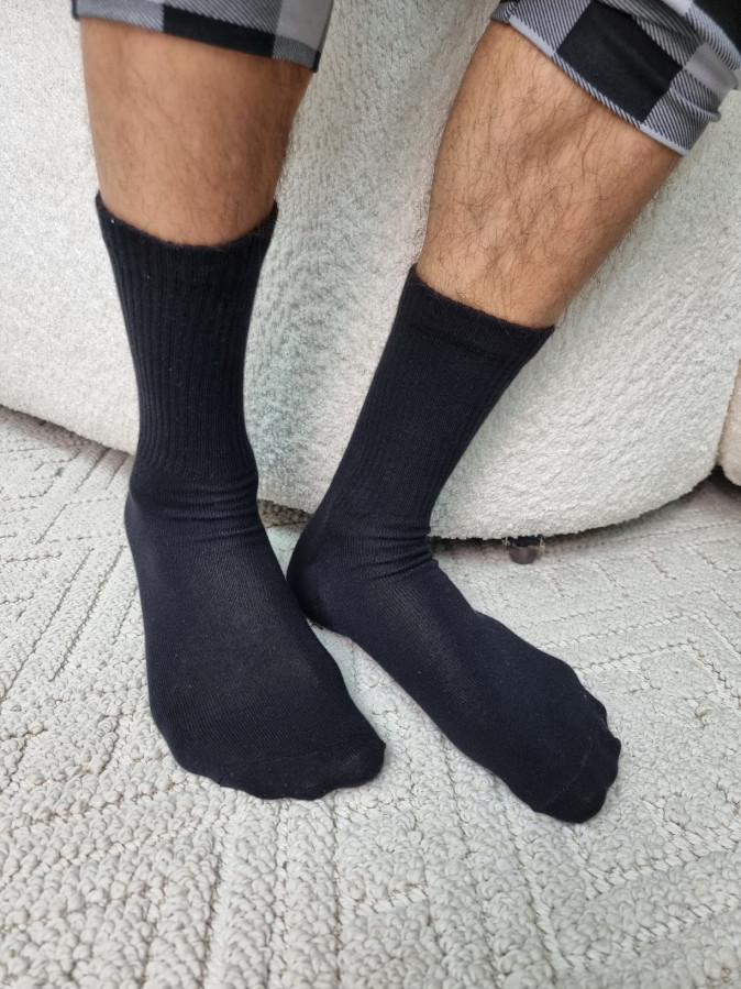 Чоловічі бавовняні однотонні шкарпетки - білі, чорні, хакі