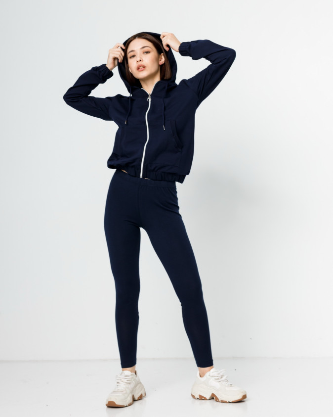 Женская спортивная кофта на молнии - однотонная