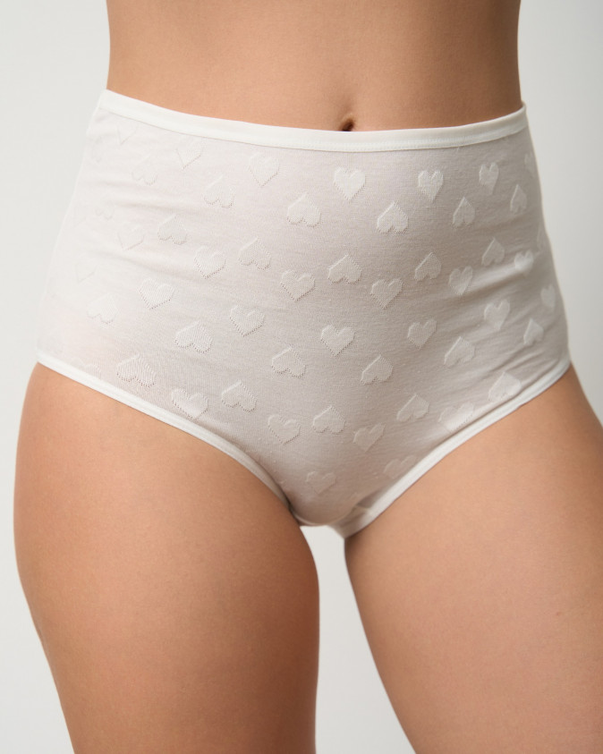 Однотонные женские трусики  - пастель в сердечки