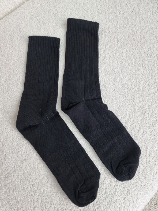 Мужские хлопоковые высокие носки - чёрные Бамбук