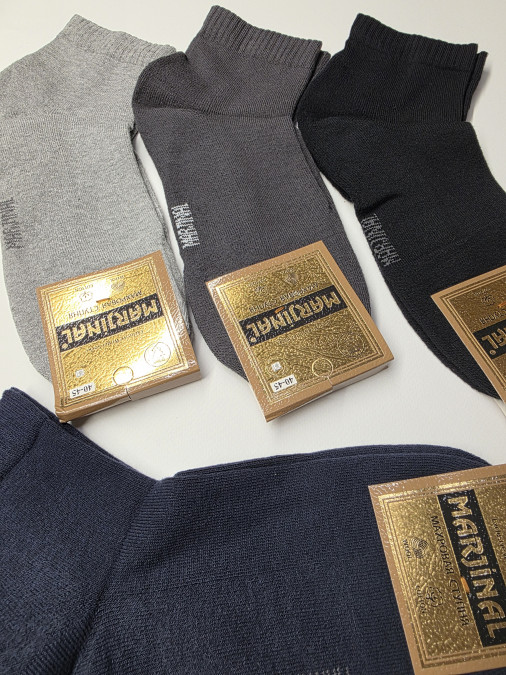 Чоловічі шкарпетки середні, термо ефект, махрова ступня - темний мікс