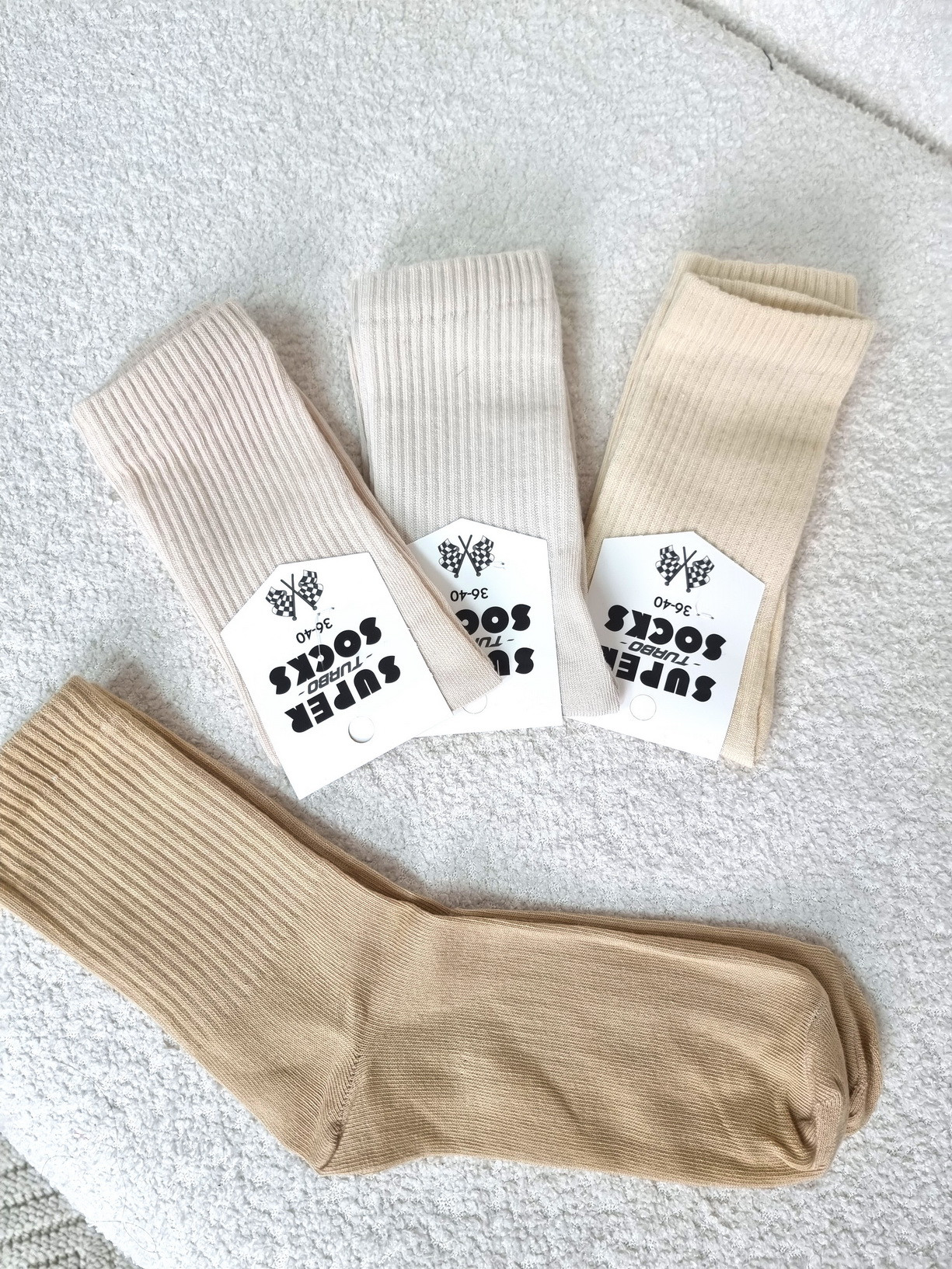 Жіночі довгі бавовняні шкарпетки - пастельні