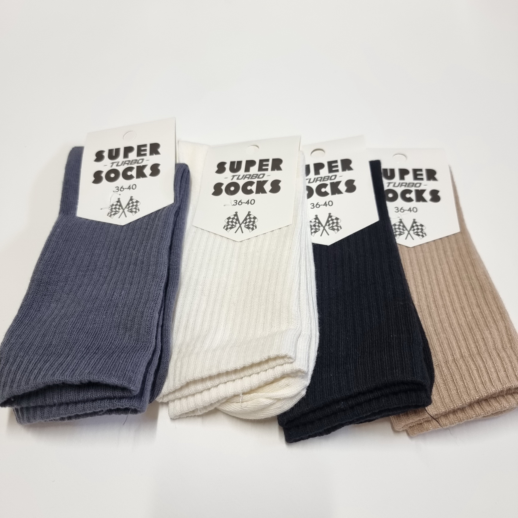 Жіночі довгі бавовняні шкарпетки - мікс