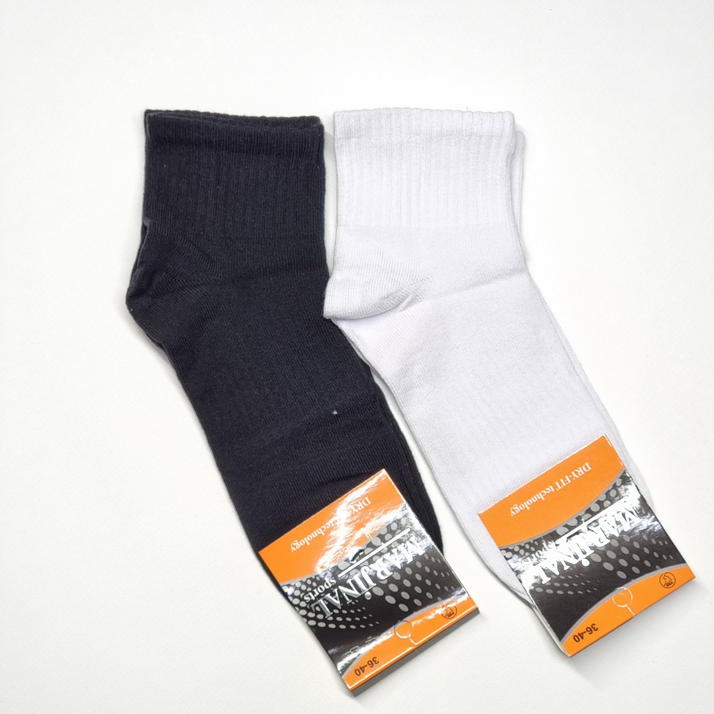 Жіночі середні шкарпетки - Білі, чорні - Теніс