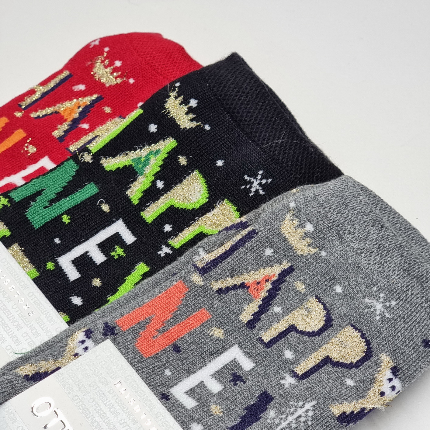 Жіночі короткі шкарпетки - махра - Happy New Year