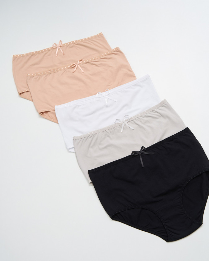 Однотонні труси з сердечками по резинці - Plus Size