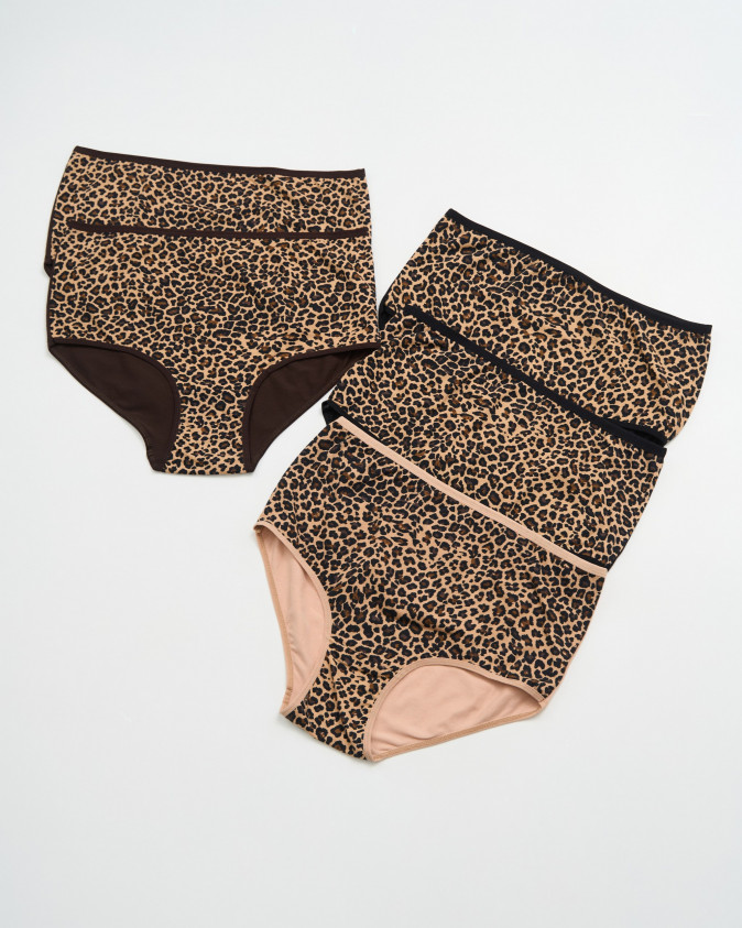 Труси жіночі Plus Size - леопардовий мікс