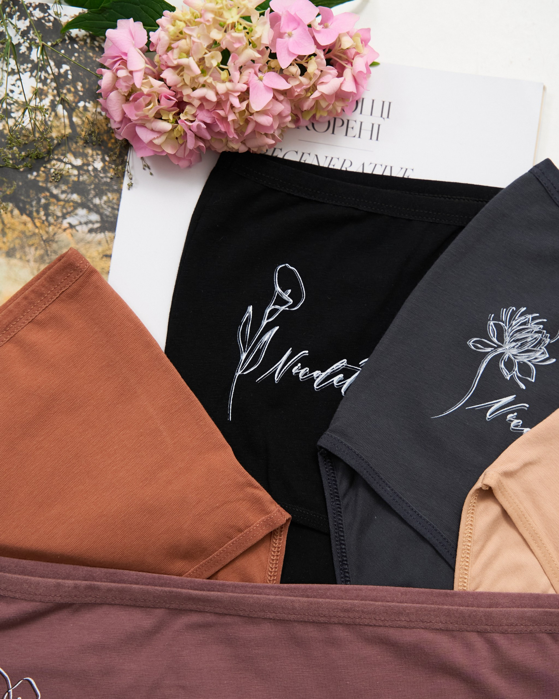 Трусики женские Plus Size широкий бок - цветок сбоку