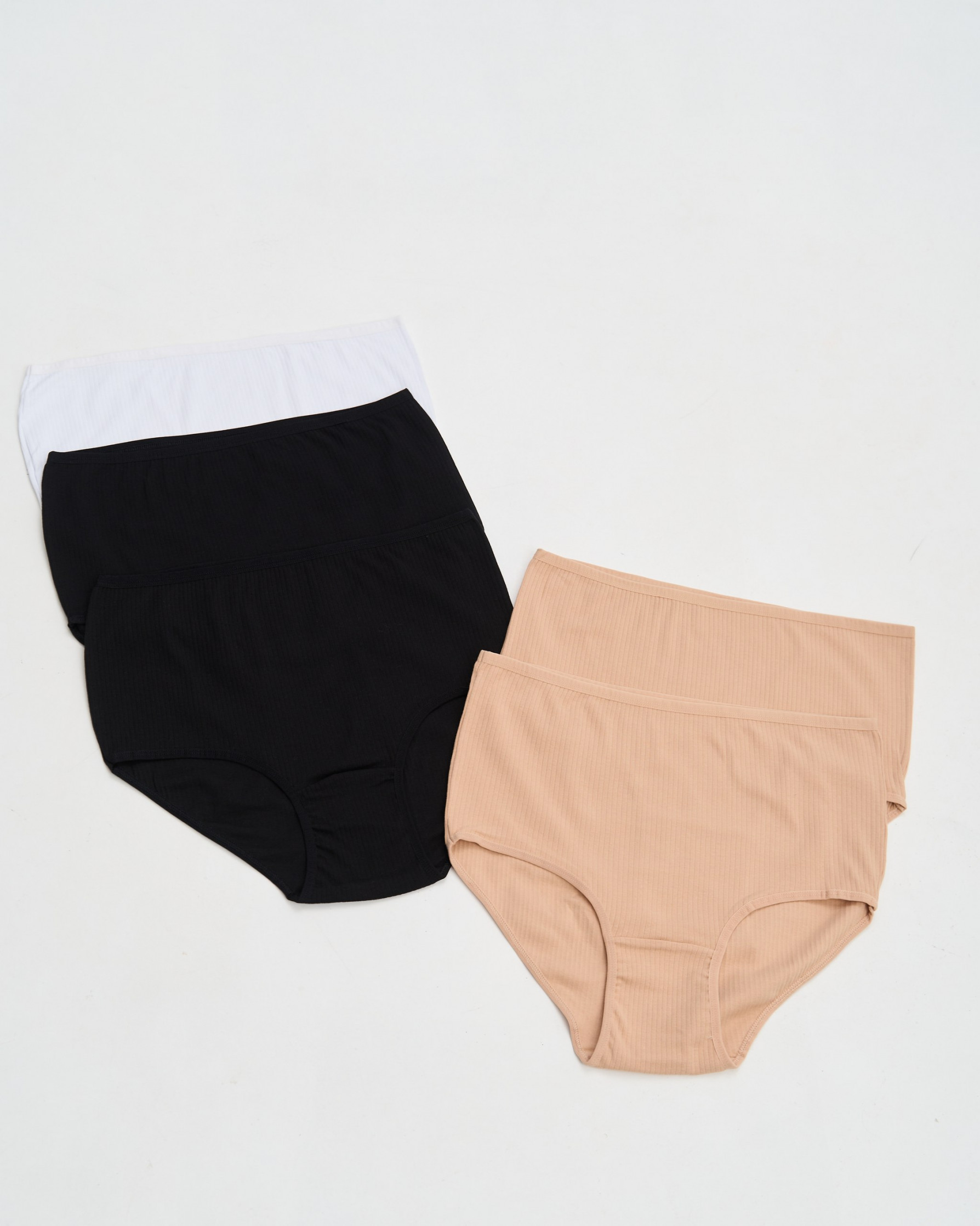 Трусики жіночі Plus Size в рубчик - базовий мікс