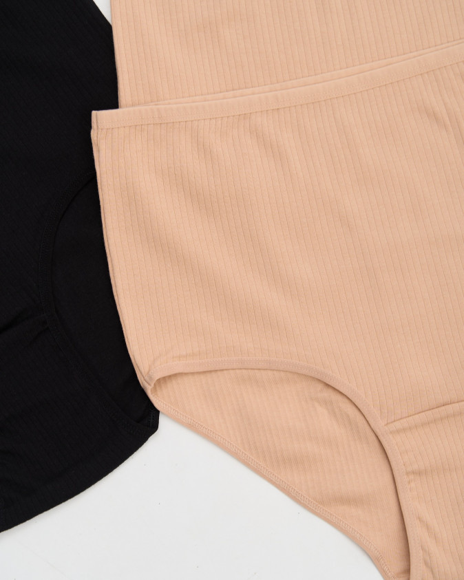 Трусики жіночі Plus Size в рубчик - базовий мікс