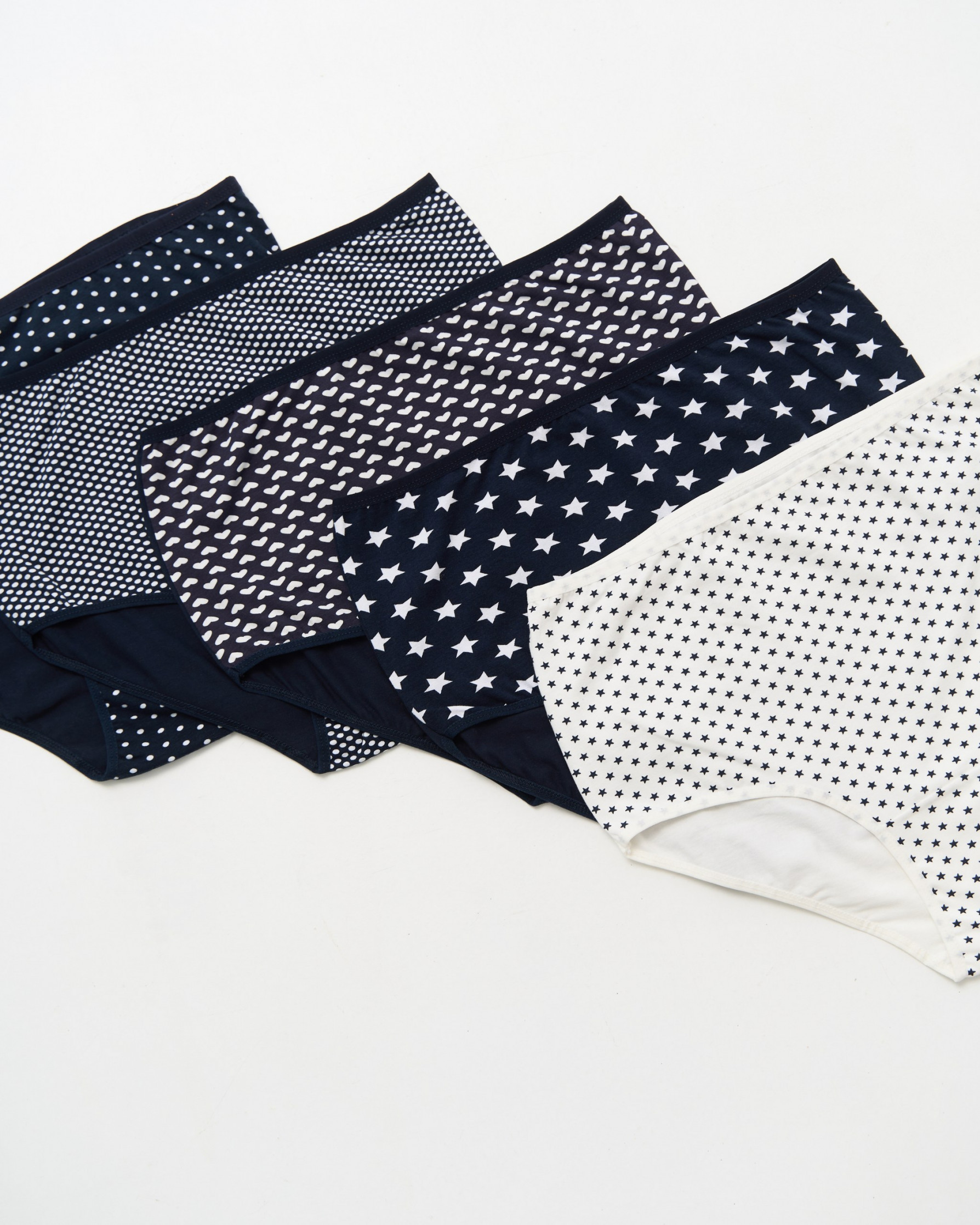 Труси жіночі мікс темно-синій з малюнком - Батал