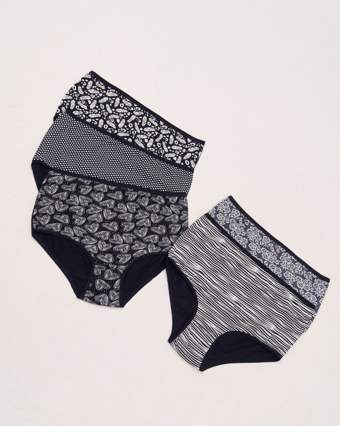 Труси Plus Size жіночі темно-синій мікс з малюнком