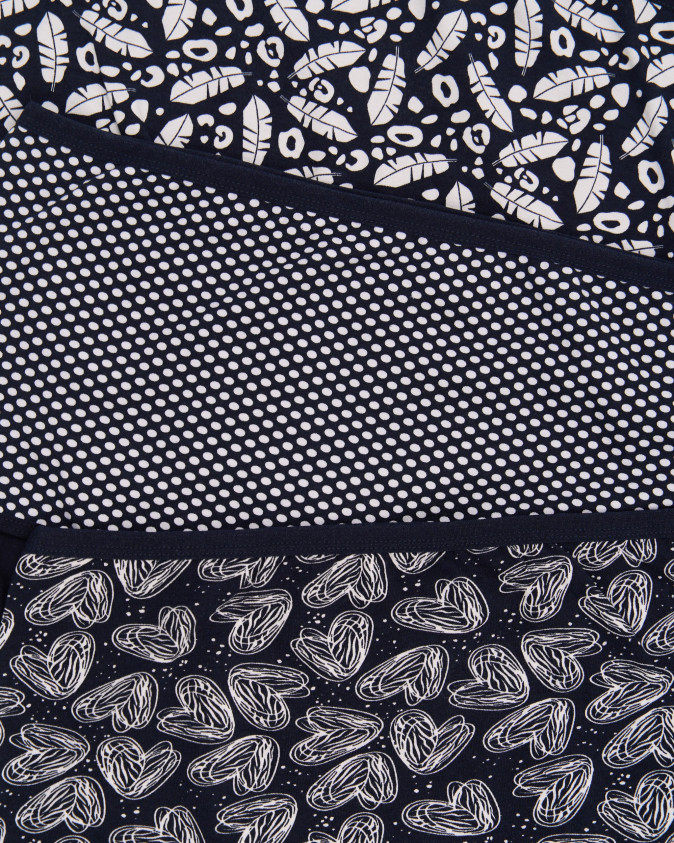 Труси Plus Size жіночі темно-синій мікс з малюнком