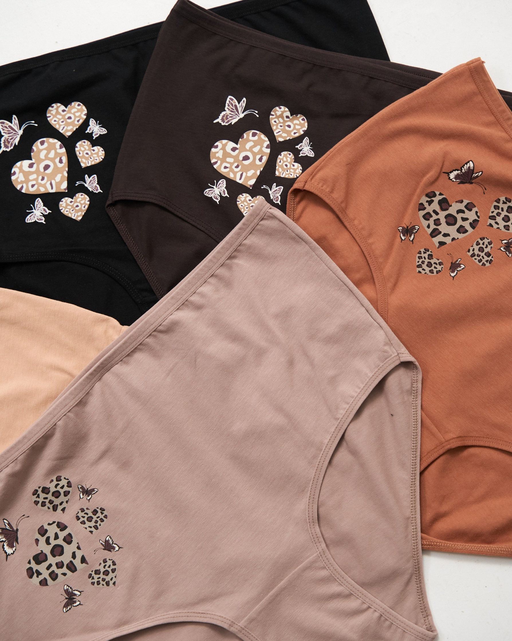Трусики жіночі Plus Size із широким боком - метелики, сердечки