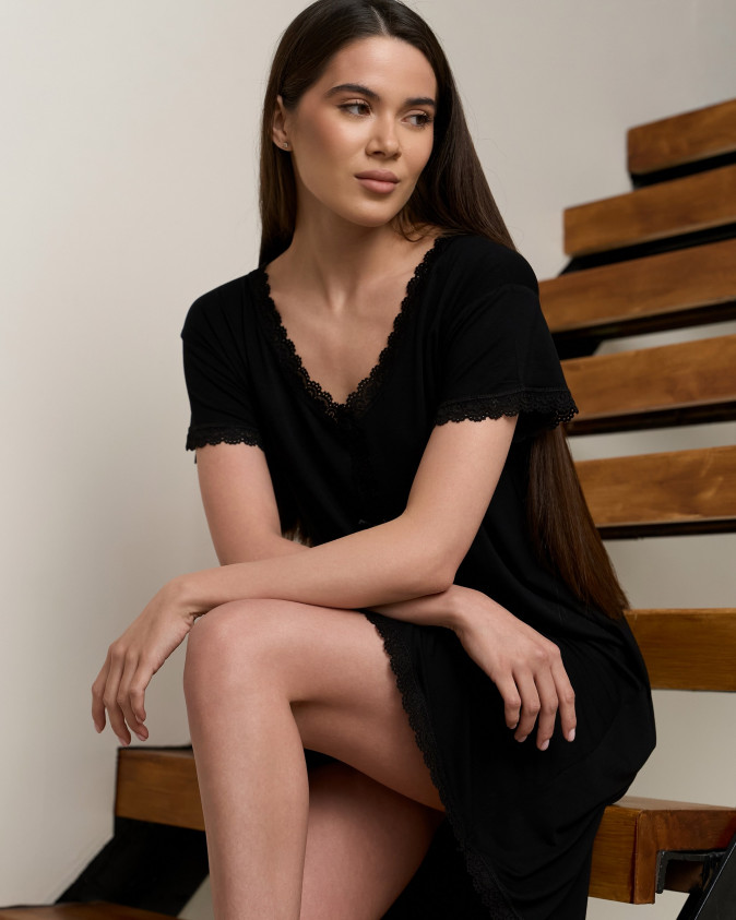 Жіноча сорочка-комбінація однотонна - Бамбук