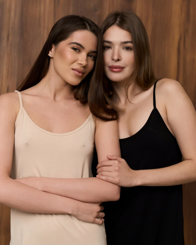 Жіноча сорочка-комбінація на бретельках - Бамбук