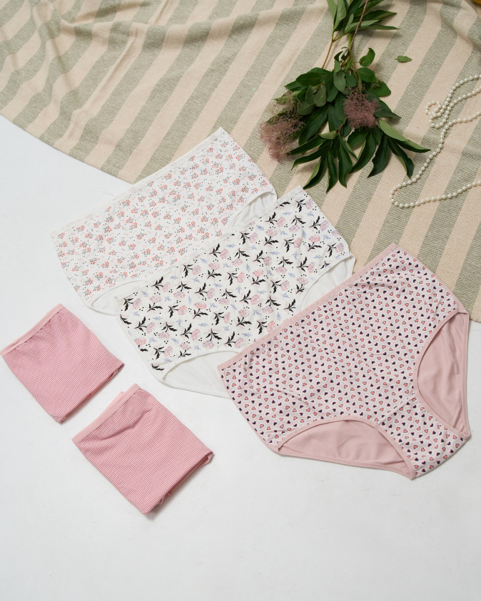 Трусики женские Plus Size - микс с мелким принтом