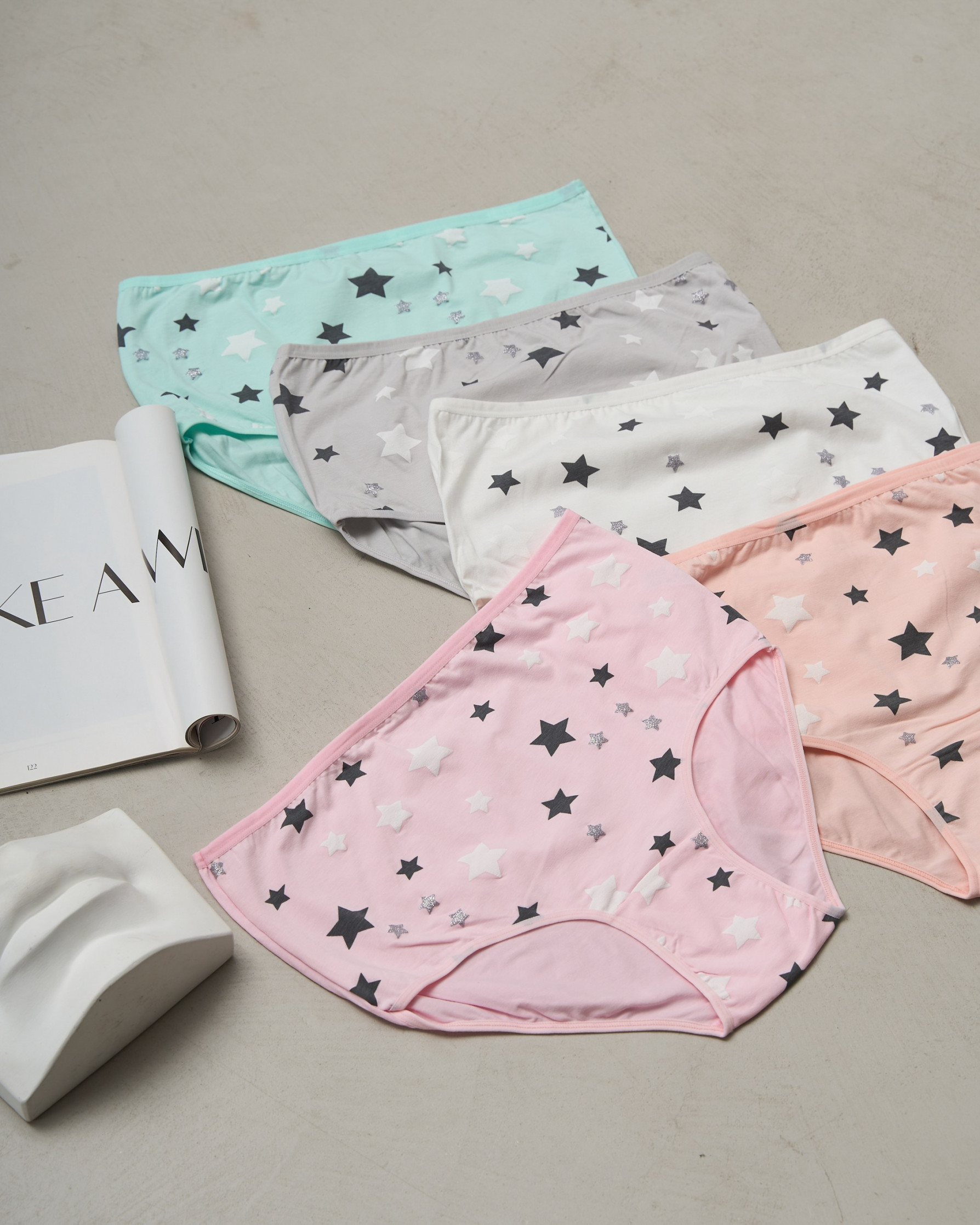 Труси жіночі мікс з дрібними зірочками - Батал