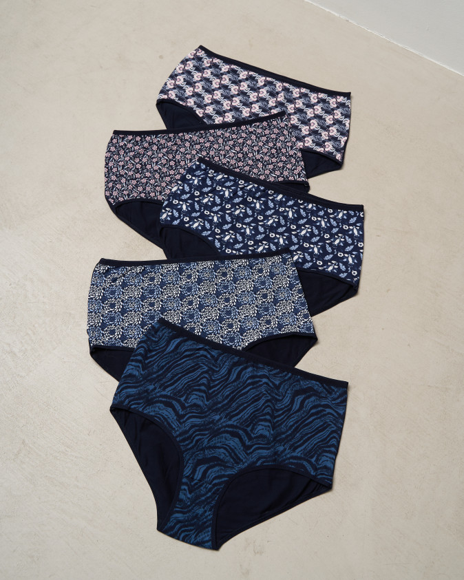 Труси жіночі Plus Size - темний мікс з принтом