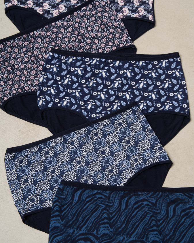 Труси жіночі Plus Size - темний мікс з принтом