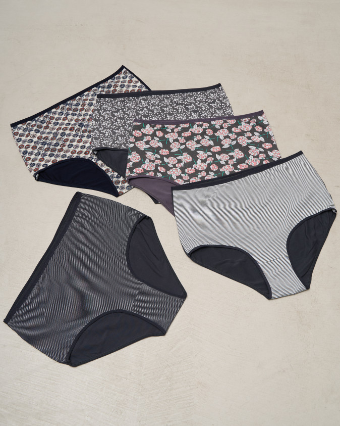 Труси жіночі Plus Size - темний мікс з малюнками