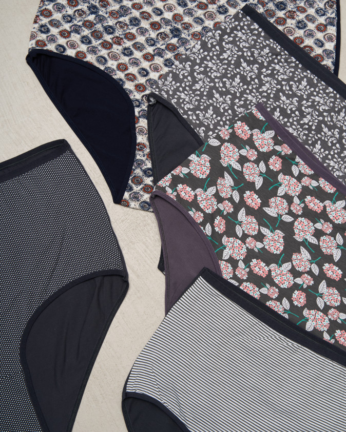 Труси жіночі Plus Size - темний мікс з малюнками