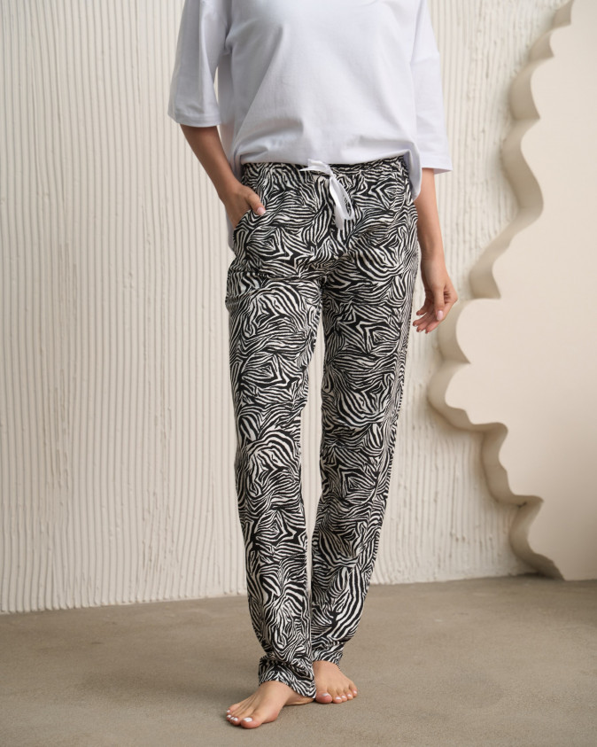 Женские пижамные штаны - Зебра