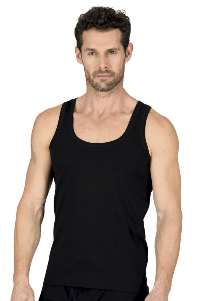 Чоловіча майка Озкан - Чорний 100% бавовна