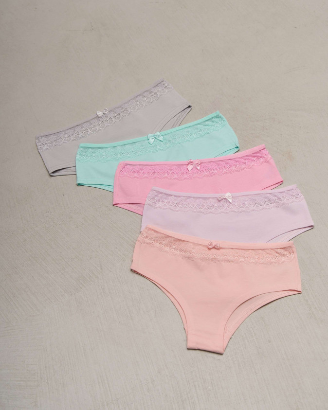 Жіночі шортики з мереживом попереду - кольоровий мікс