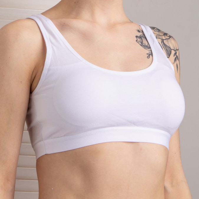 Жіночий бавовняний топік на широкій бретельки