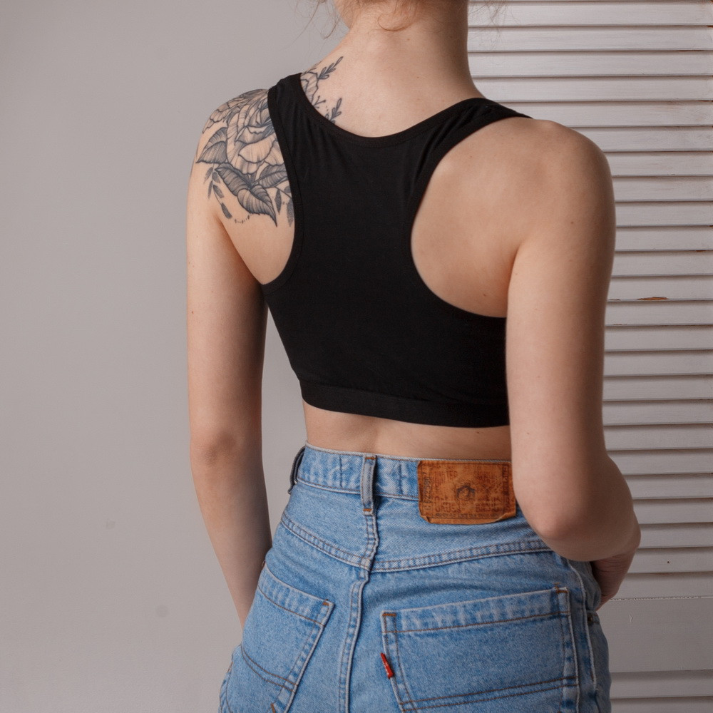 Женский хлопковый топик-борцовка