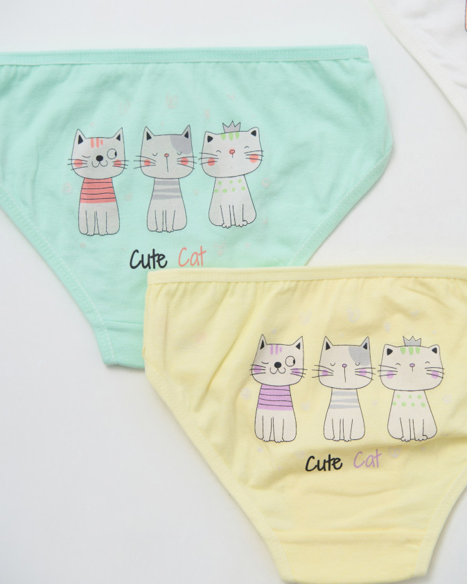 Пастельні дитячі трусики на дівчинку - Котики