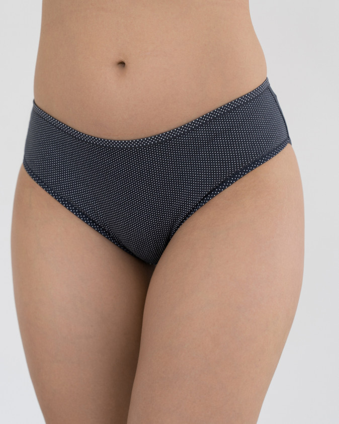 Жіночі трусики Plus Size в горошок - темний мікс