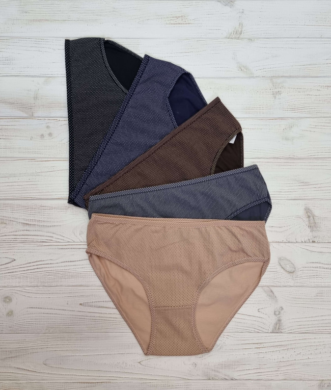 Жіночі трусики Plus Size в горошок - темний мікс